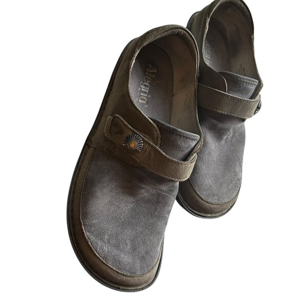 Alegria Brenna Gray Suede Clogs Women’s 9.5 EU 40 Slip On Comfort Shoes APMA App - Picture 7 of 9